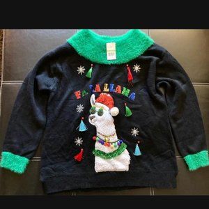 CHRISTMAS XMAS FALALLAMA SWEATER SIZE LARGE MULTICOLOR WITH APPLICATIONS